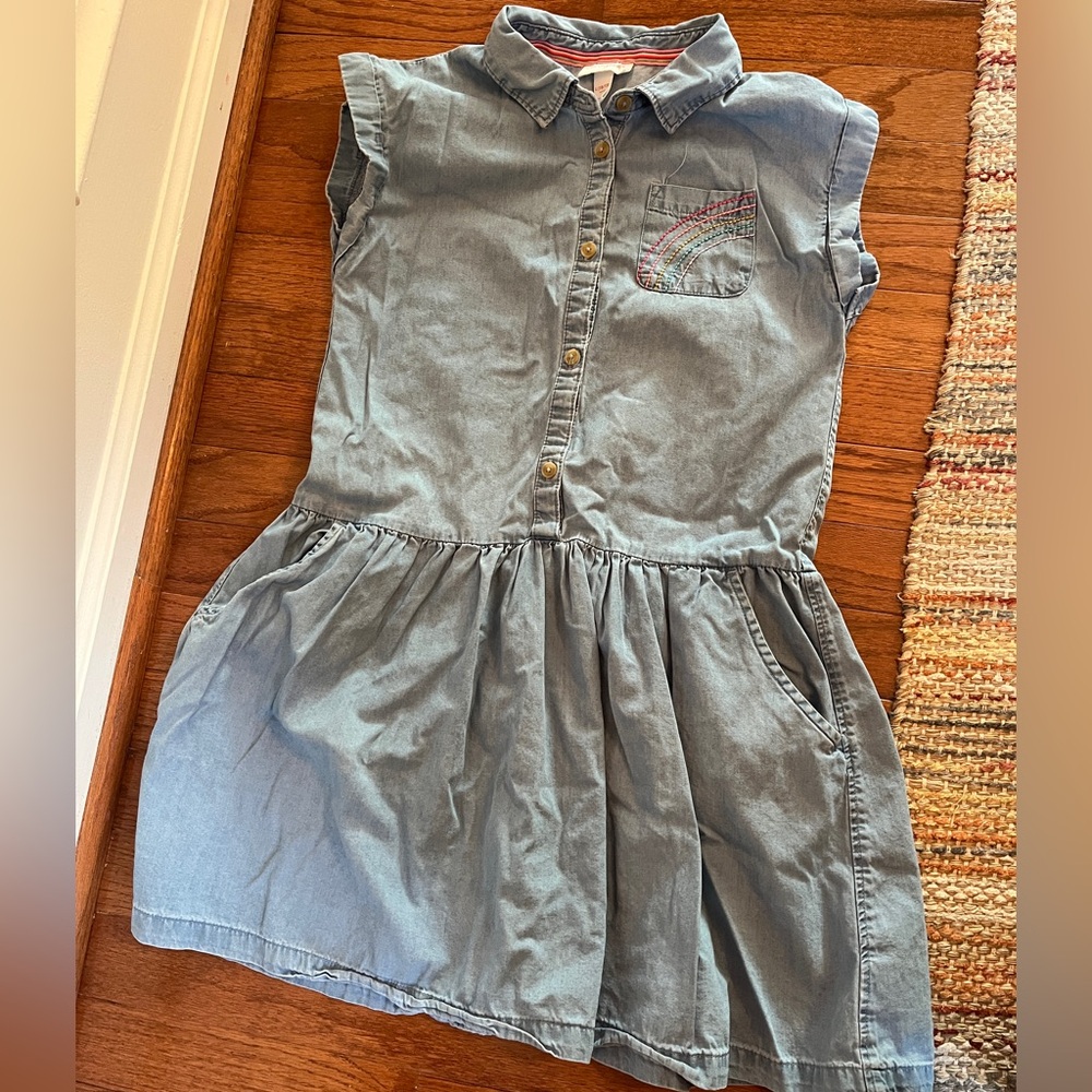 Cat & Jack Girls Chambray Skater Dress Size L 10/12